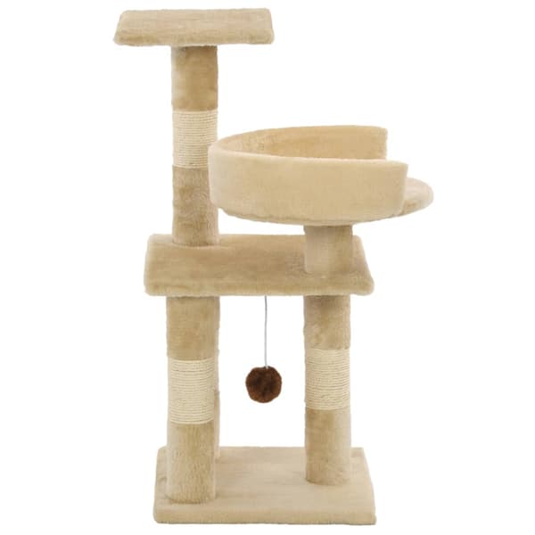 vidaXL kradsetræ til katte med sisalstolper, 65 cm, beige