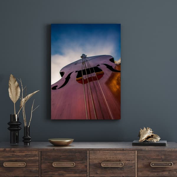 Lærredstryk Musik Kontrabas 80x100 cm