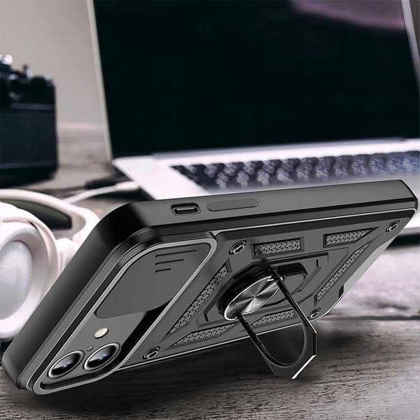 Etui til IPHONE 16 PLUS DEFENDER CAMERA ARMOR SLIDE RING + GLAS