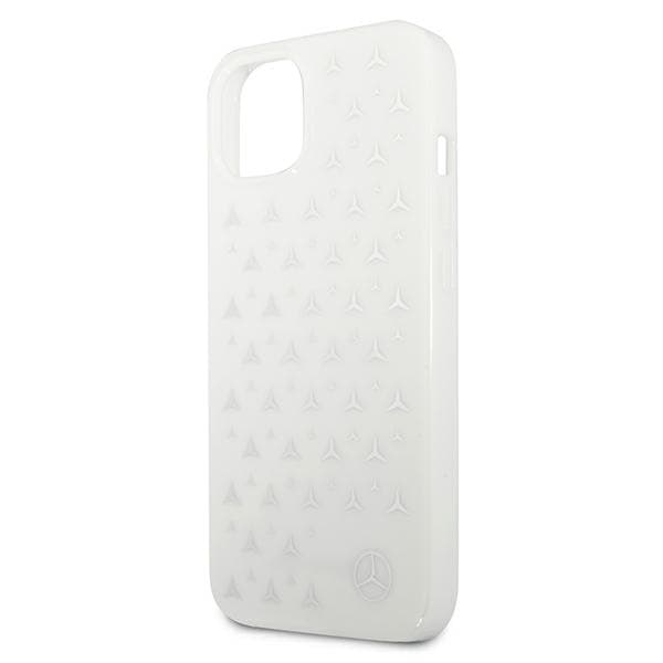 Mercedes Silver Stars Pattern Cover til iPhone 13 mini, hvid