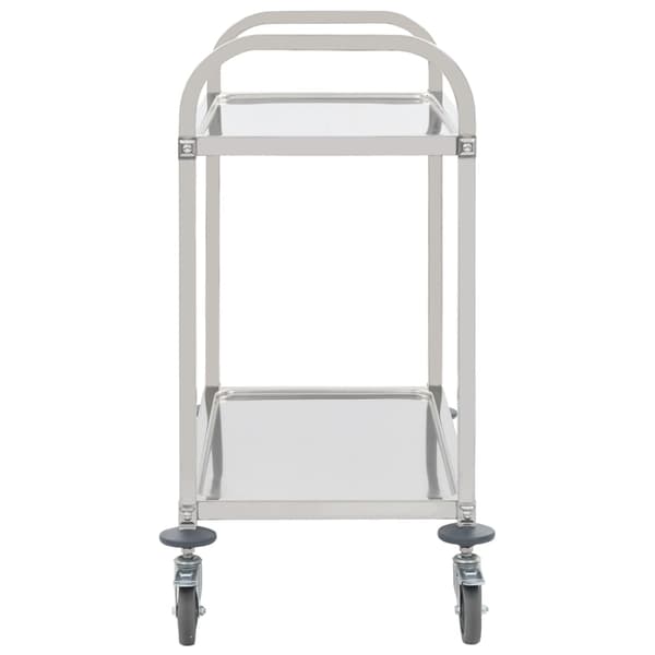 vidaXL serveringsvogn med 2 niveauer, 95x45x83,5 cm, rustfrit stål