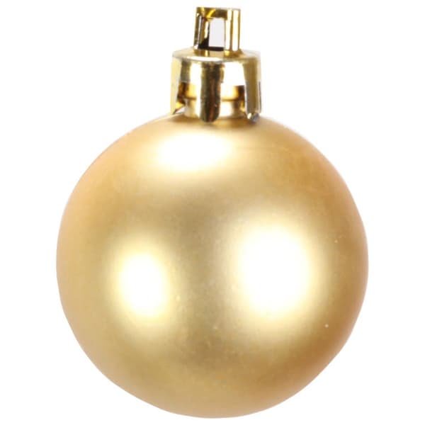 Set med 24 plastkulor 4 cm guld