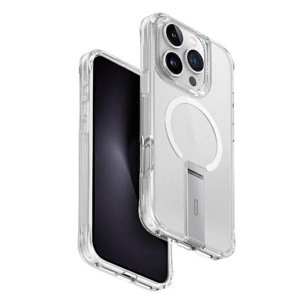 UNIQ Eleva-cover med Vertica-stativ til iPhone 16 Pro, gennemsigtig