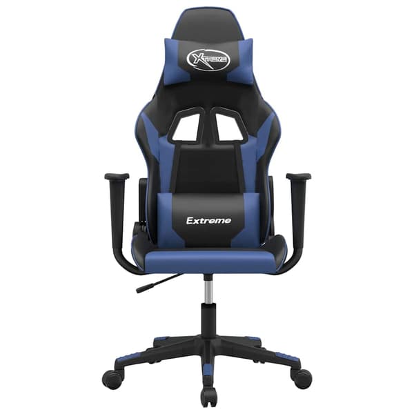 vidaXL gamingstol, sort og blå, kunstlæder