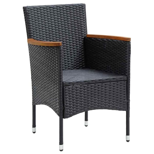 vidaXL havestole, sæt med 4, polyrattan, sort
