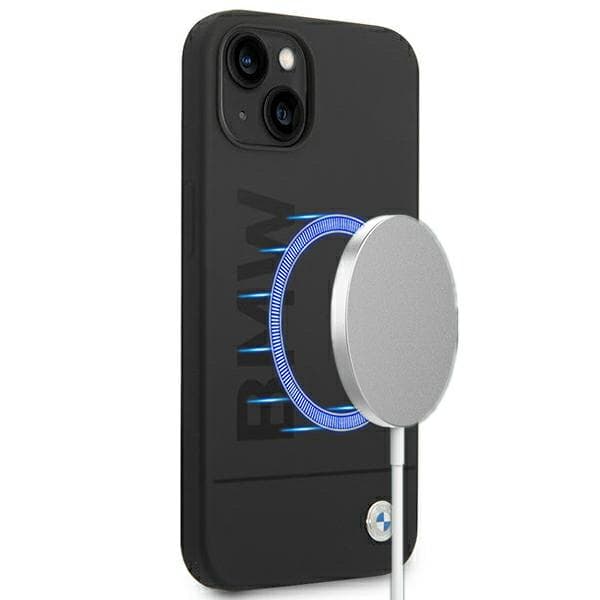 BMW Silikone Signature Logo Magsafe-etui til iPhone 14 Plus, Sort