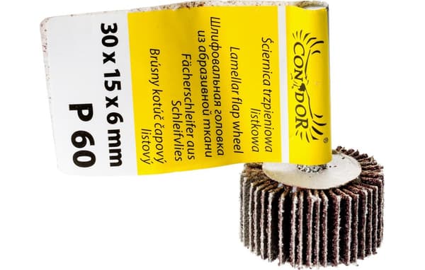 Lamskive, 30 x 15 x 6 mm, skaft, P