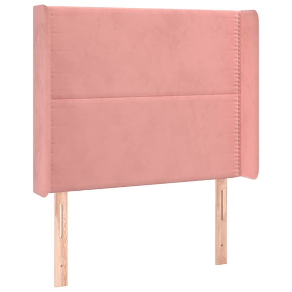 vidaXL Vingad nackstöd rosa 83x16x118/128 cm sammet