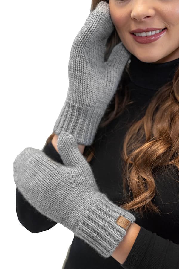 Vivisence 7015R Ljusgrå UNI Stickade Handskar med 1 Finger