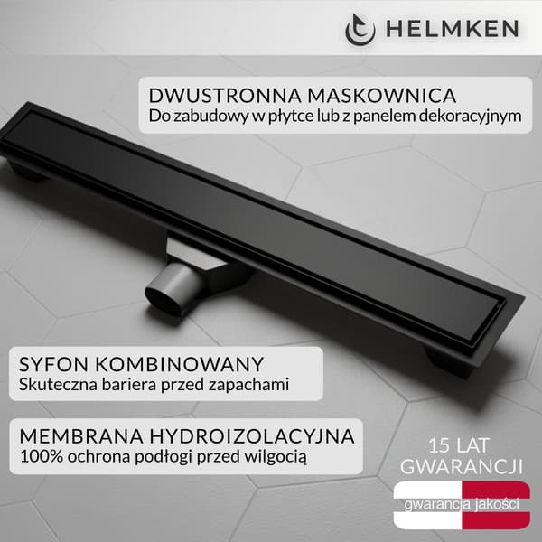 Helmken 37201702 lineaarilattia, 700x70mm, mattamusta