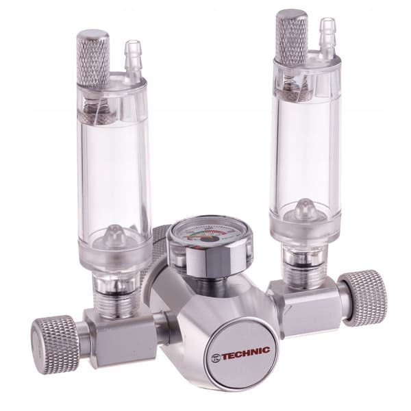 CO2-reducer til AKVARIUM Bobletæller Regulator til to akvarier Manometer