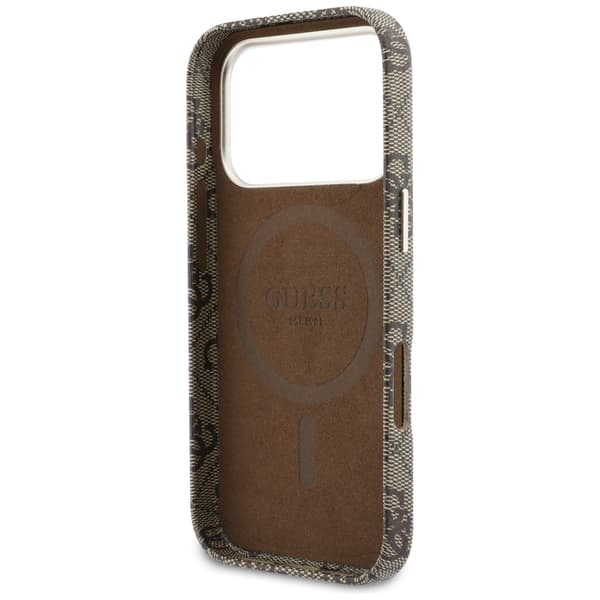 Guess 4G Script MagSafe -kotelo iPhone 17 Prolle, ruskea