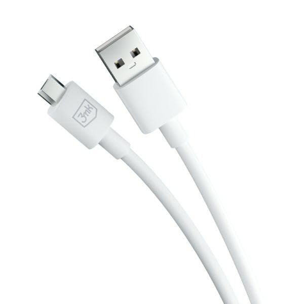 3MK Hyper USB-A till Micro USB-kabel, 1,2 m, 5 V, 2,4 A, Vit