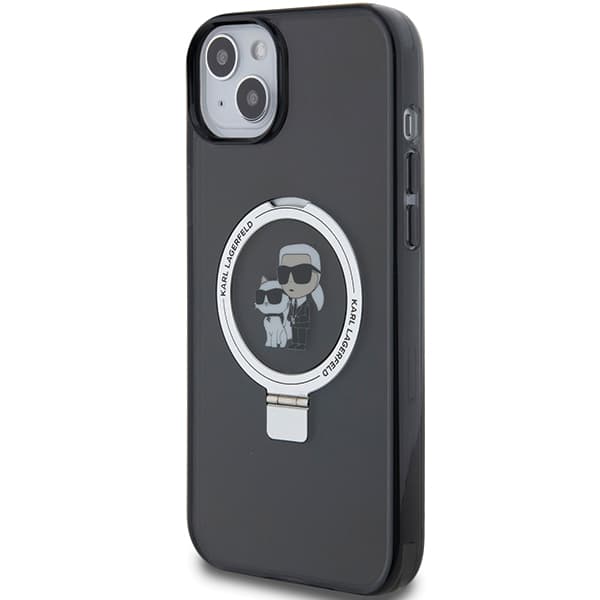 Karl Lagerfeld Ring Stand Karl&Choupette MagSafe-etui til iPhone 15 Plus, sort