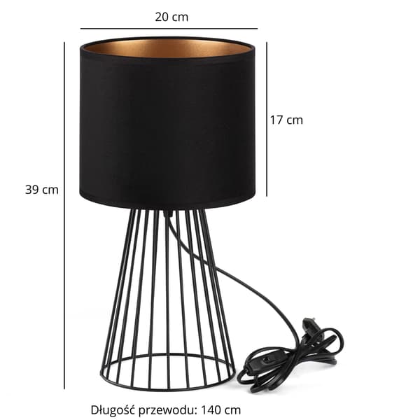 Tornado ASBG lampe, sort og guld fløjl
