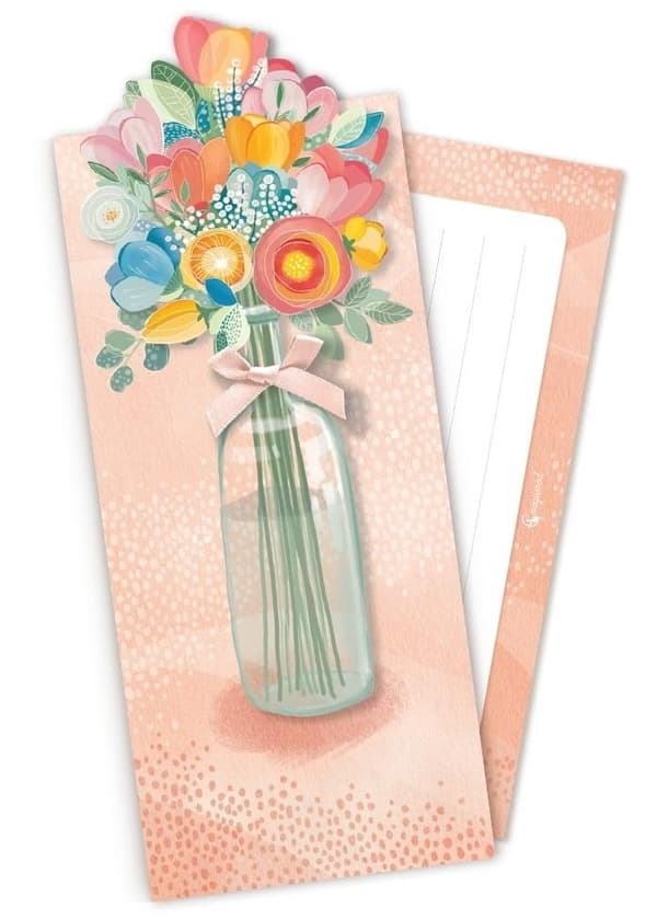 POP UP Gavekuvert Orange Blomster