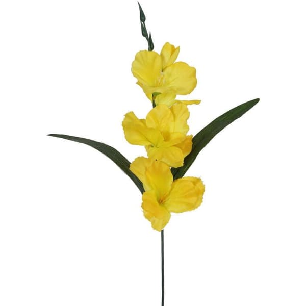 Kunstig gladiolablomst, gul, 54 cm