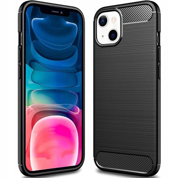 ETUI TIL IPHONE 13 MINI | ARMOR CARBON ETUI SORT + 9H HÆRDET GLAS