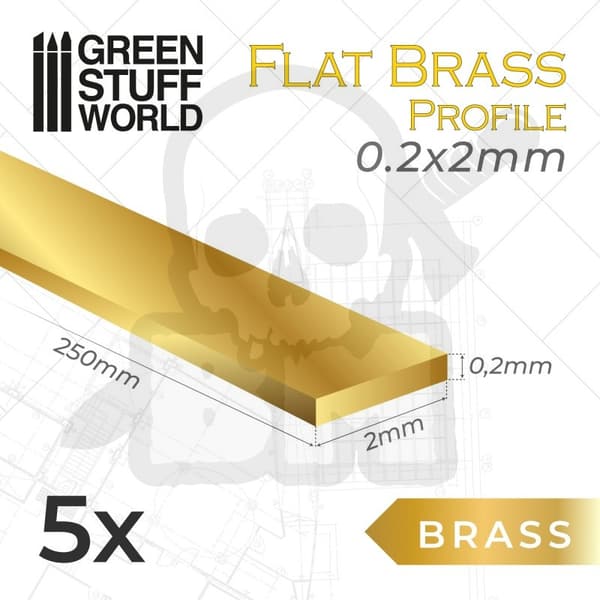 GSTU506319 Flad messingprofil 0,2 x 2 mm