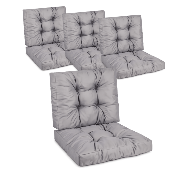 Modulaarinen rottinkityynysetti, 4 x istuin 60x60cm + 4 x selkänoja 60x40cm, harmaa