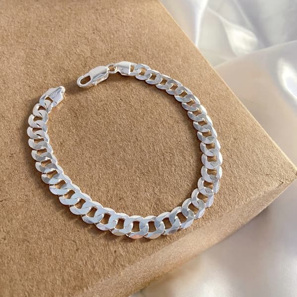 Herrarmband i 925 silver, 8 mm/24 cm