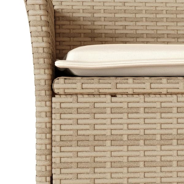 vidaXL Trädgårdsstolar med dynor, set om 2, beige, PE-rotting