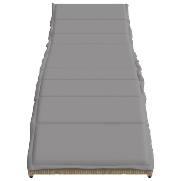 vidaXL Solstolar med kuddar, set om 2, beige, polyrotting