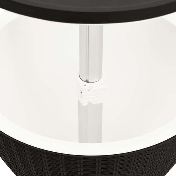 vidaXL 3-i-1 drikkekølebord sort PP
