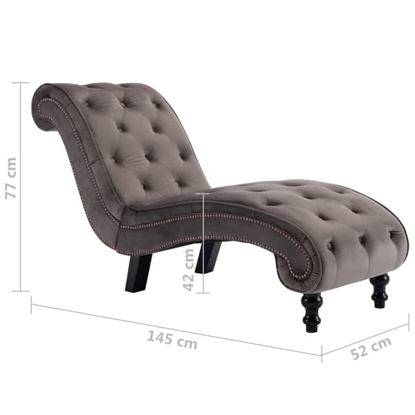 vidaXL Divaani, harmaa, samettiverhoiltu