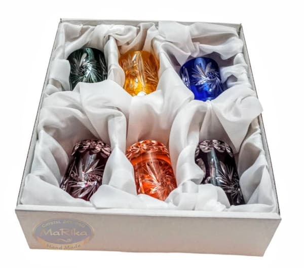 Farverige krystalglas til vodka 30ml Oliwka Grinder