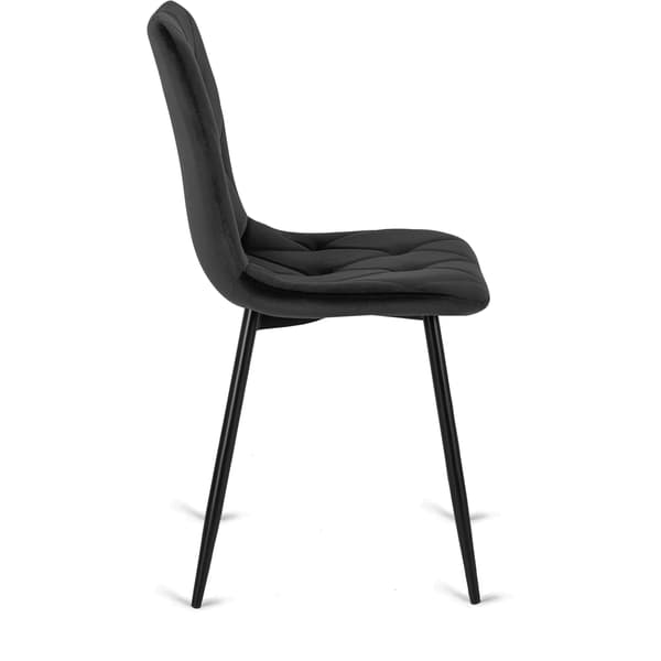 ROBIN Polstret Stuestol Sort Velour Moderne Loft