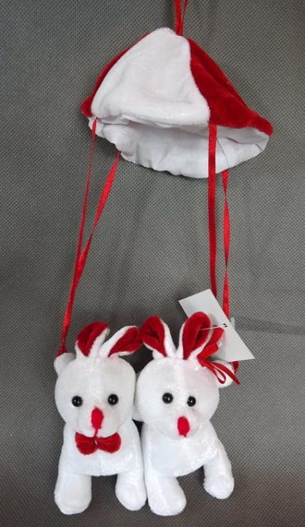 Maskot med fallskärm