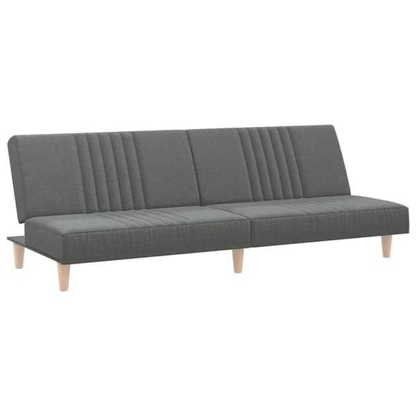 vidaXL Bäddsoffa, mörkgrå, klädd i tyg