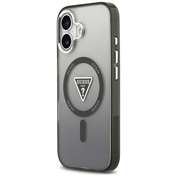 Guess IML Gradient Triangle Logo MagSafe -kotelo iPhone 17:lle, musta