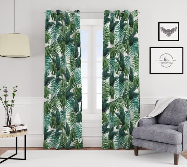 Gardin med snørehuller print 002