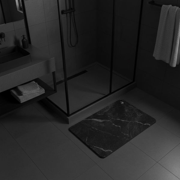 Piama kylpyhuoneen matto MARBLE MARBLE grafiitinharmaa