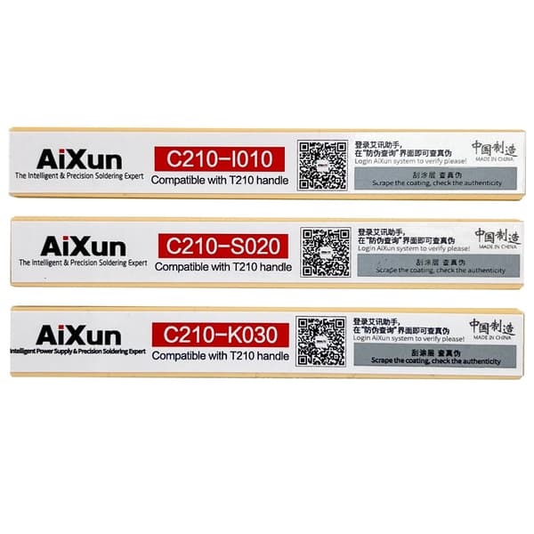 Aixun C210-K030 præcisionsloddespids, K-type 0,3 mm, 80,12 mm lang