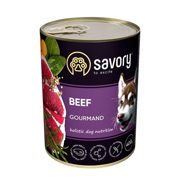 Salta våtfoder för hundar, vuxen nötkött, alla raser, 400 g