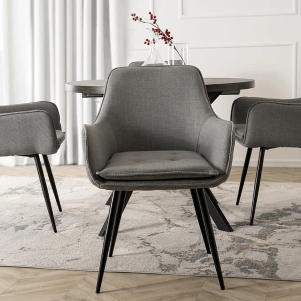 EDRICK Polstret Spisestol Grå Moderne Loft
