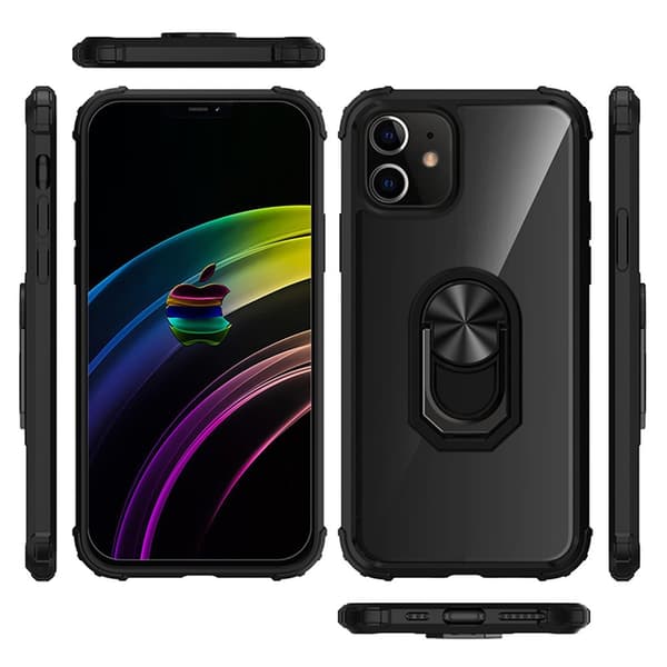 Hybrid Ring-cover til iPhone 12 Pro Max, Sort