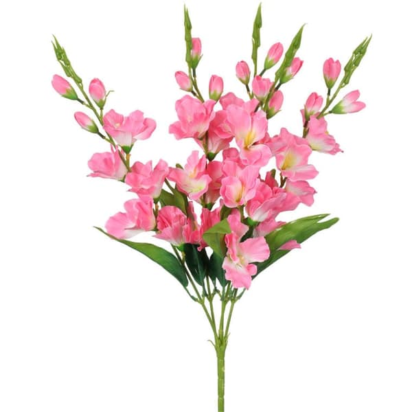 Buket med 5 lyserøde gladioler