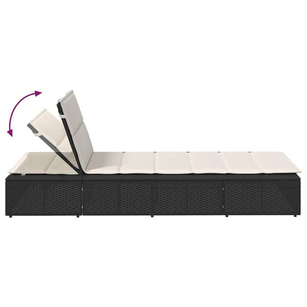 vidaXL liggestol med flydende hynde sort polyrattan