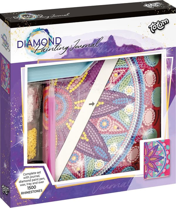Diamant notesbog, broderi, mosaik, mandala