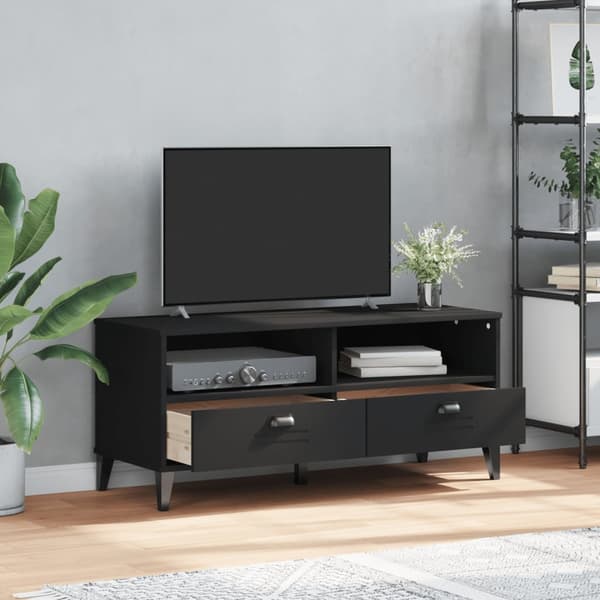 vidaXL VIKEN TV-bord, sort, træbaseret materiale