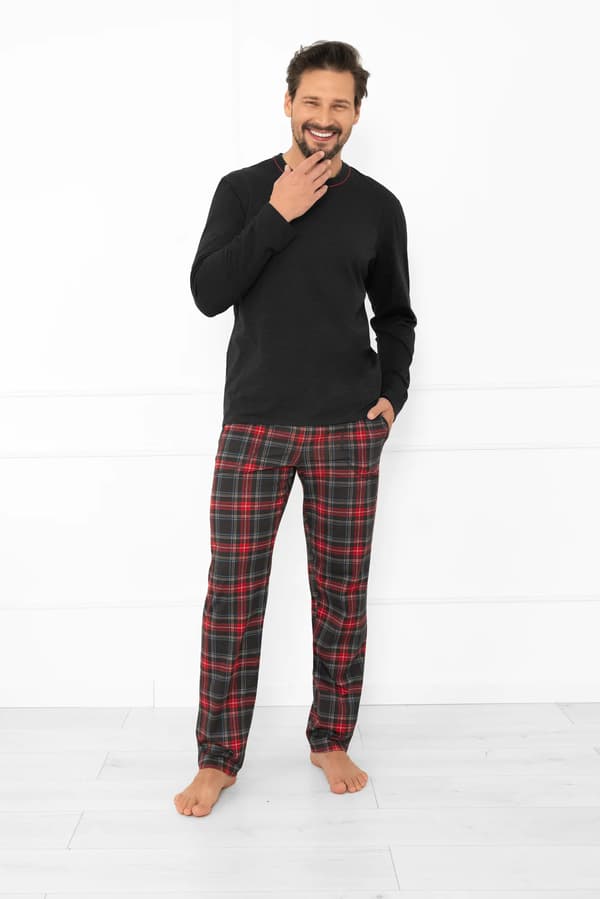 Herrpyjamas med lång ärm, långbyxor Rusoli L