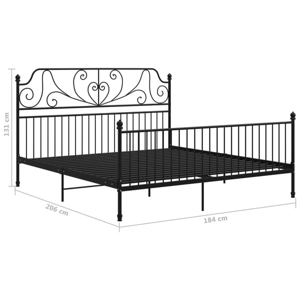 vidaXL sengestel sort metal 180 x 200 cm