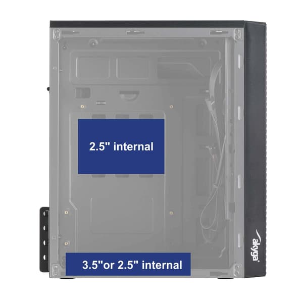 Akyga AK36BK Micro ATX computerkabinet, PC Tower USB 3.0 sort