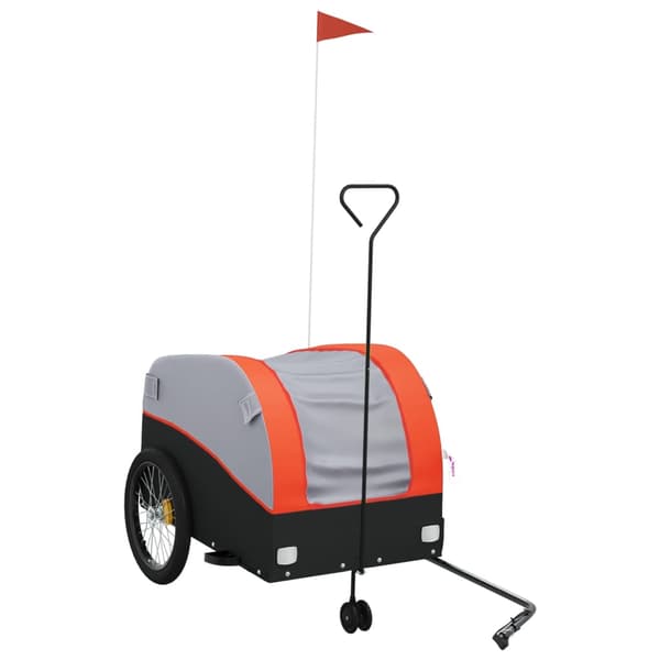 vidaXL cykelanhænger, sort og orange, 45 kg, jern