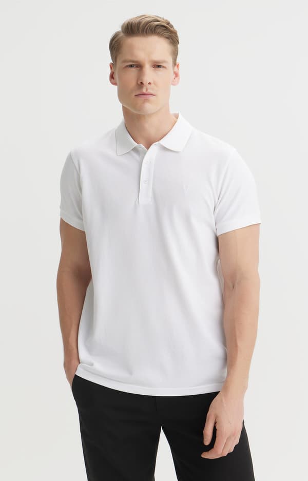 Ensfarvet polo XL