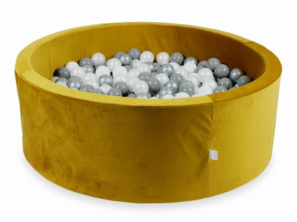 Torr bollhav 500 bitar 110x40 Sammet guld: vit, silver, pärlfärgad, grå